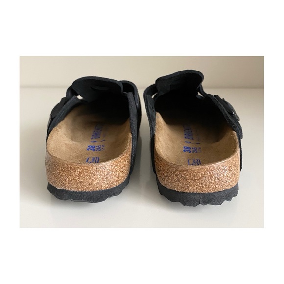 Birkenstock Boston Soft Footbed Suede Leather in Black Sz 38 US 7 - 7.5 - Picture 6 of 8